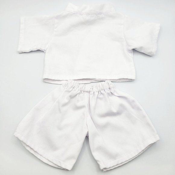 Build a Bear Karate Bear Stuffed Animal Plush Cream & White Karate Gi Outfit 15" - Picture 5 of 8